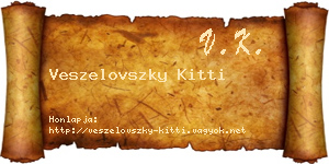Veszelovszky Kitti névjegykártya